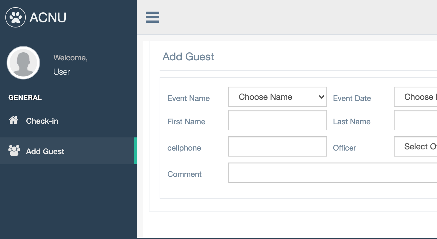 ACNU event management